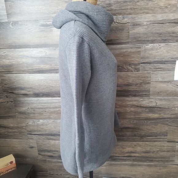 Merona Gray Textured Funnel Turtle Neck Sweatshirt, Women's Size Medium, Warm - Picture 5 of 9